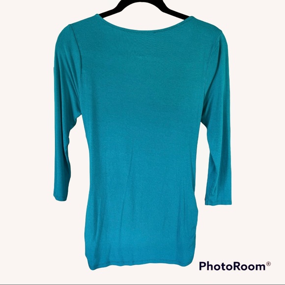 Vince Camuto long sleeve turquoise top. Size S, no stains, snags or tears - Picture 2 of 4